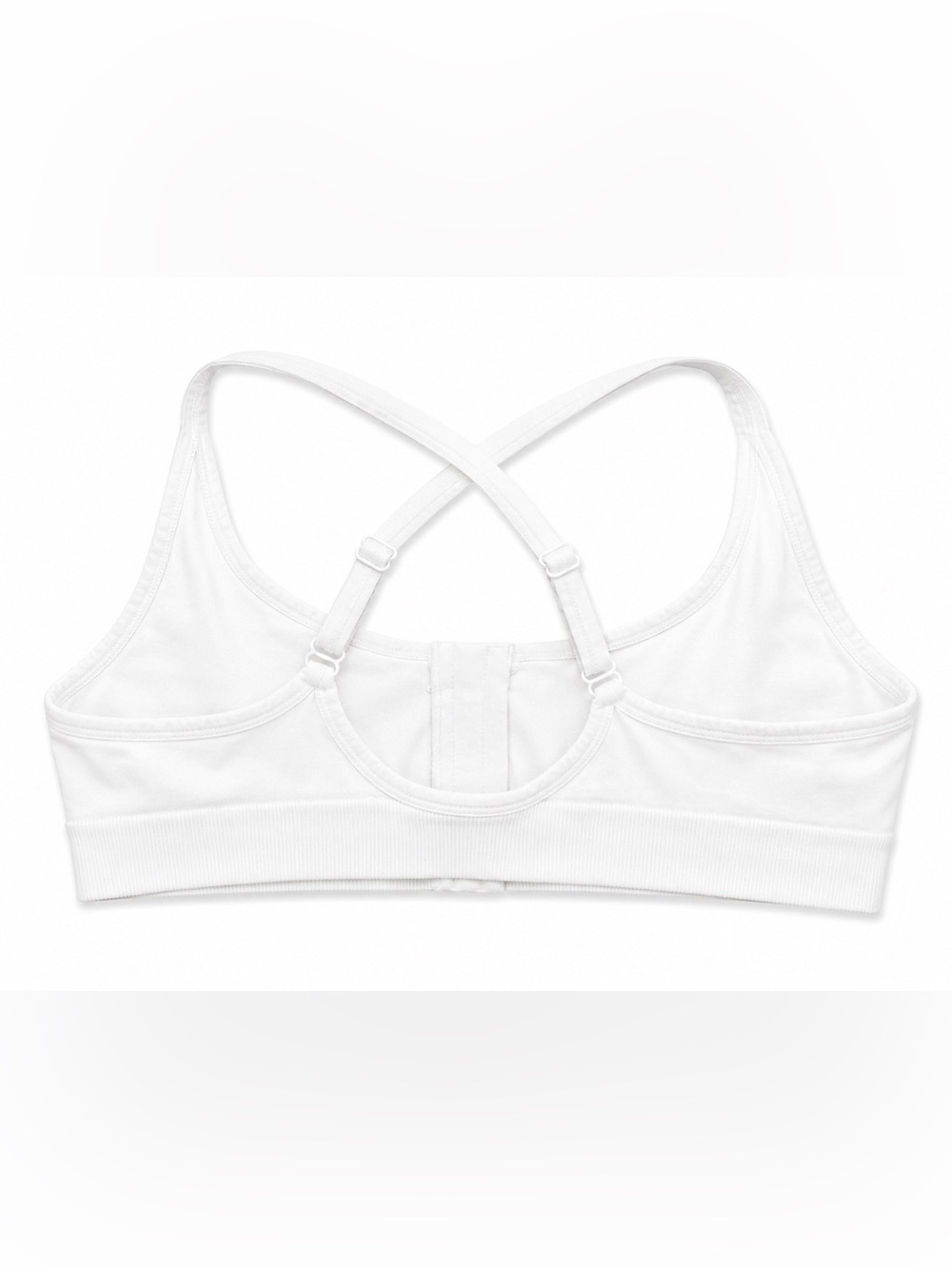 White Front-Zip Crossback Sports Bra - Picture 2 of 2